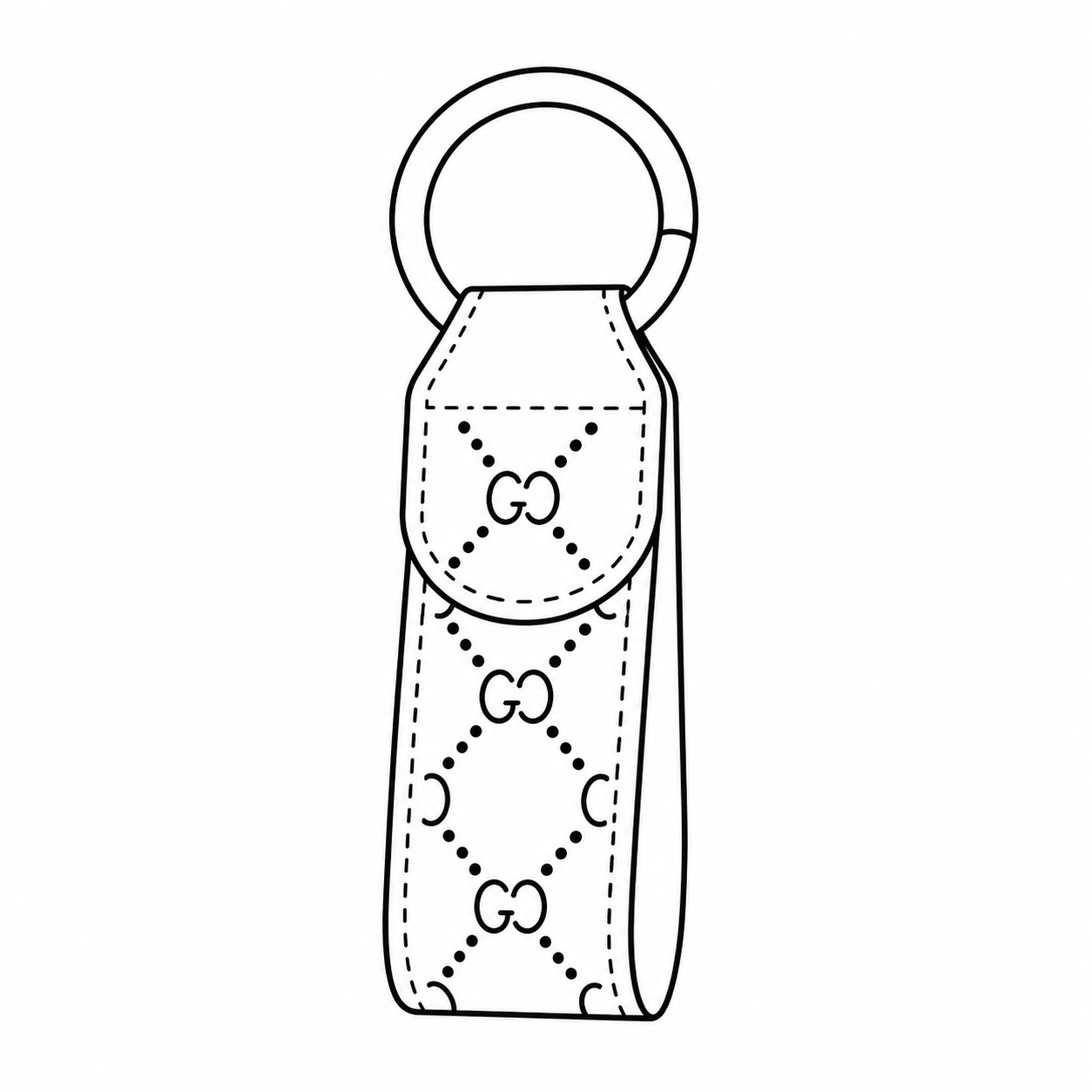GG Leather Keyring