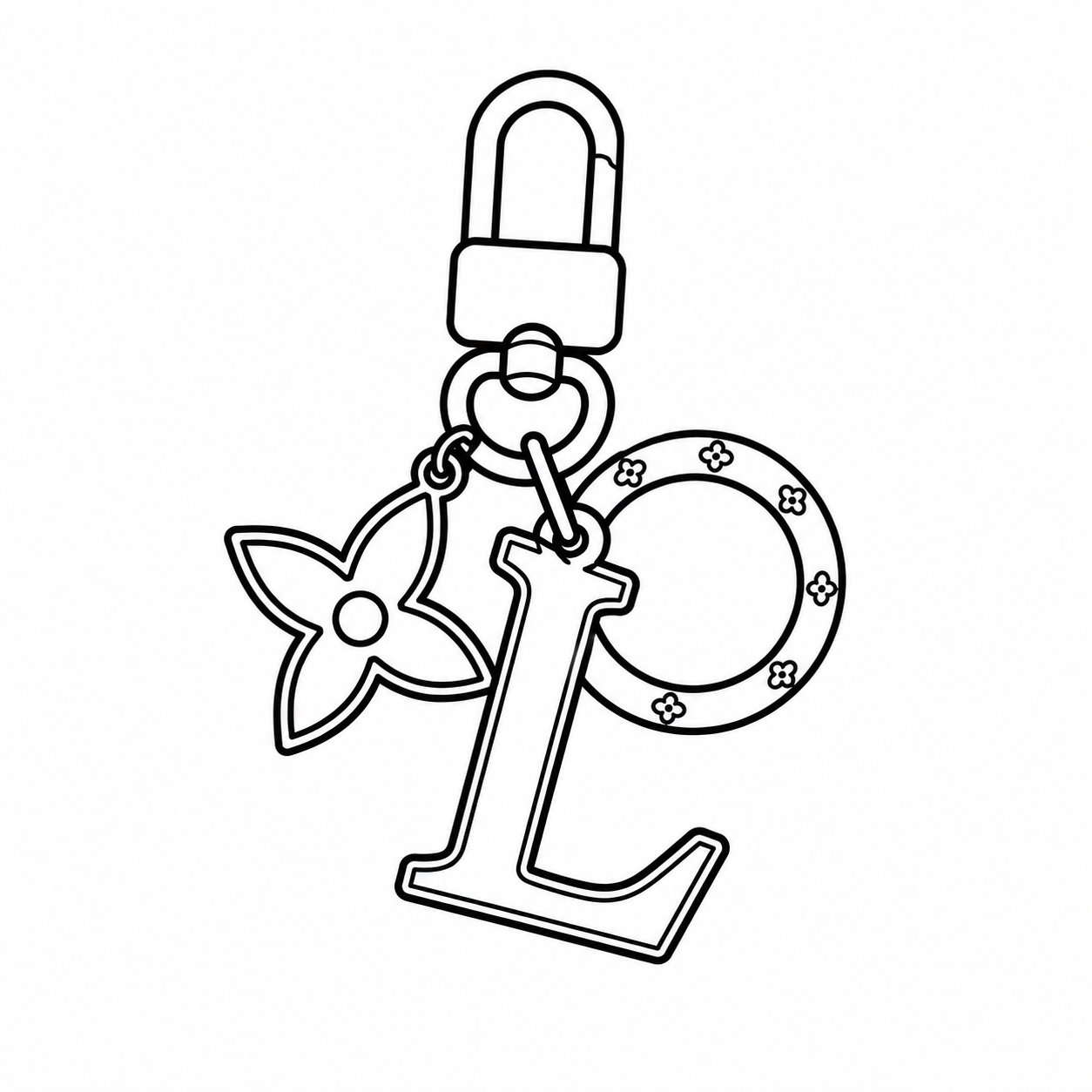 Star Monogram Keyring